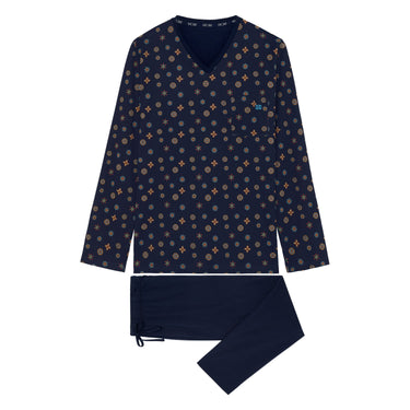 Mandala Long Sleepwear | Navy Print 402939-I0RA